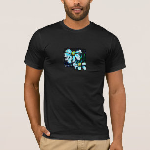 Fiore, t-shirt floral da arte para homens (preto)