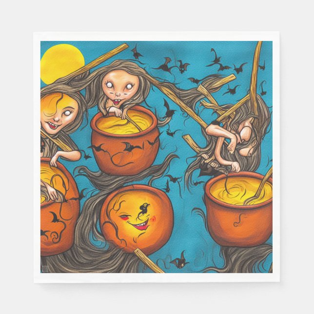Fios de Halloween - guardanapos de almôndegas de p (Frente)