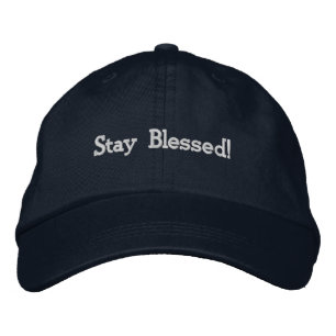 "Fique abençoado!" Boné Navy – Chapéu Personalizad