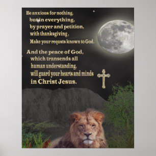 Fique ansioso por nada poster cristão