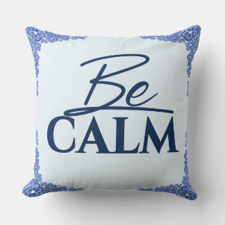 Fique CALMO — Azul Ornamental - Almofada Decorativ