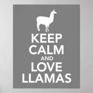 Fique calmo e ame Llamas impressão ou poster