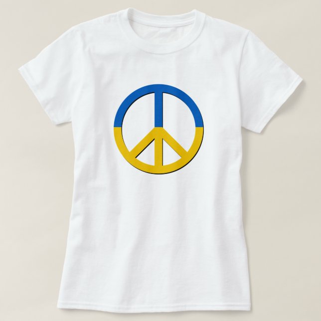 Fique com a Ucrânia e suporte a T-Shirt (Frente do Design)