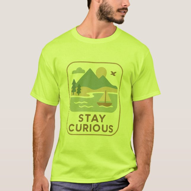 Fique Curioso – Camiseta Minimalista Inspirada na  (Frente)