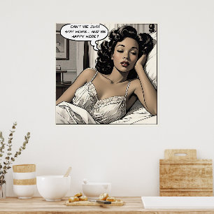 Fique em casa o Poster Romance Comic de 1950