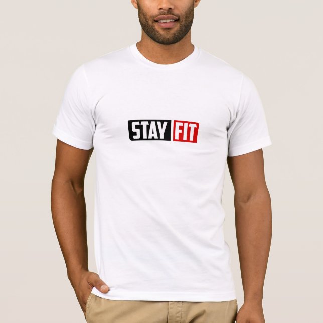Fique em Forma - Camiseta de Academia (Frente)