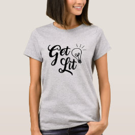 fique iluminado o presente de camiseta de hipster 
