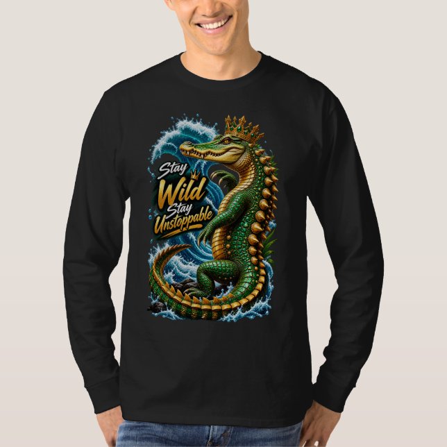 , Fique Imparável – Camiseta Crocodilo Oceano  (Frente)