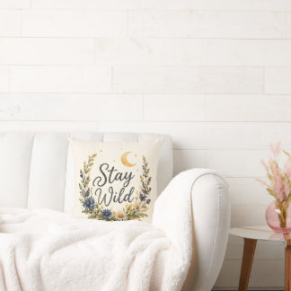 Fique Selvagem Almofada Lua Boho Floral