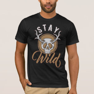 Fique Selvagem - Camiseta Vintage de Crânio de Vea