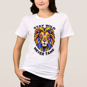 Fique Selvagem Nunca Domado Camiseta Geométrica de