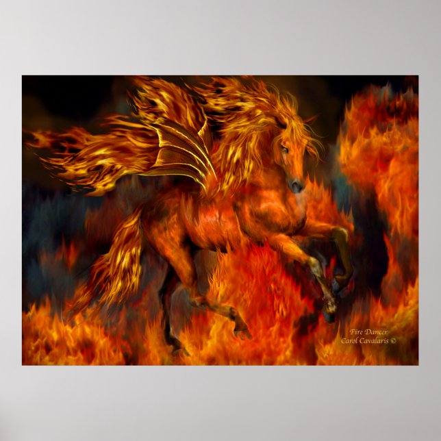 Fire Dancer Fantasy Art Poster (Frente)