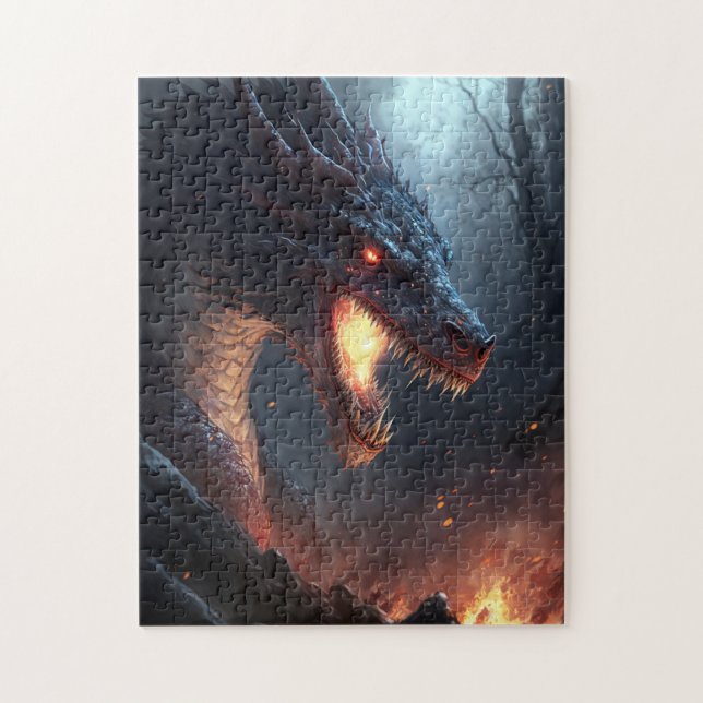 Fire Dragon Fantasy Art Jigsera Quebra-cabeça (Vertical)