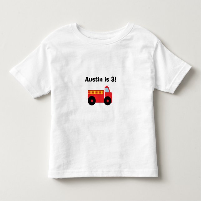 "Firecaminhão" Personalizado Toddler T-Shirt (Frente)