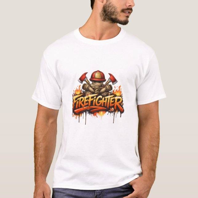 Firefighter Graffiti Street Art T-Shirt (Frente)