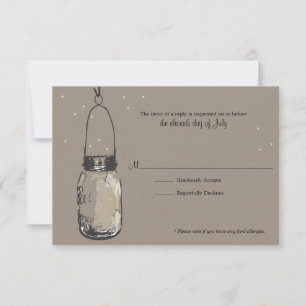 Fireflies de placa RSVP & Mason Jar