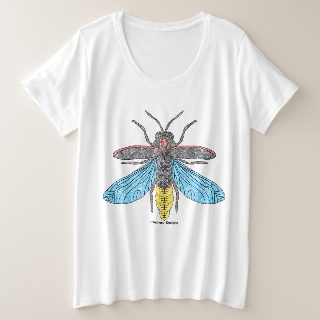 Firefly (branco) - Camiseta Feminina Tamanho Plus (Frente do Design)