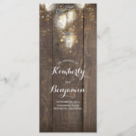 Firefly Lights Mason Jars Programas Rustic Wedding