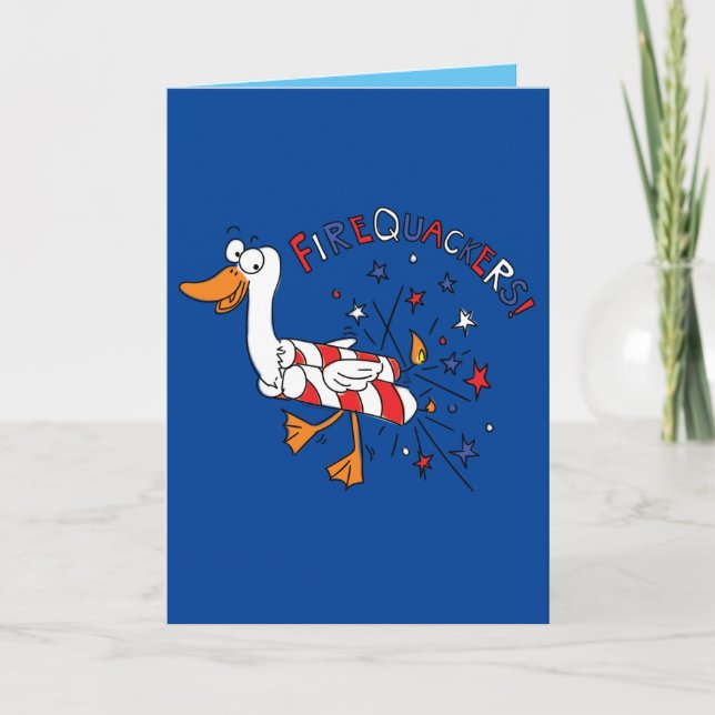 Firequackers Cartão de Saudação Engraçado Pato de  (Frente)