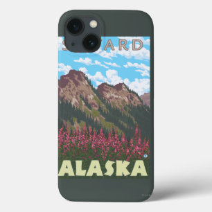 Fireweed & montanhas - Seward, Alaska