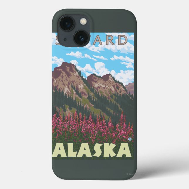 Fireweed & montanhas - Seward, Alaska (Verso)