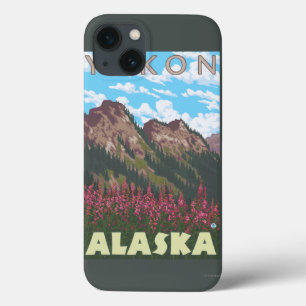 Fireweed & montanhas - Yukon, Alaska