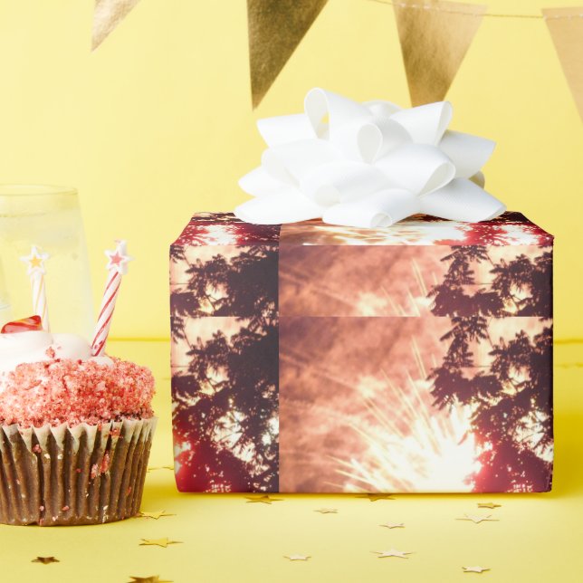 Fireworks 12 papel de embrulho de mate (Festa de aniversário)