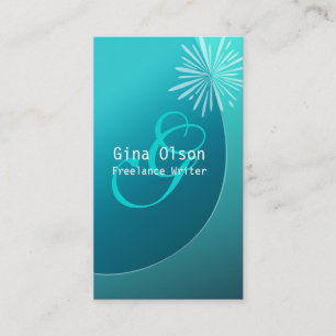 Fireworks Monogramas Turquoise Cartões de visitas