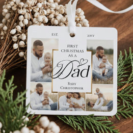 First Christmas As Dad Photo Collage Birth Stats