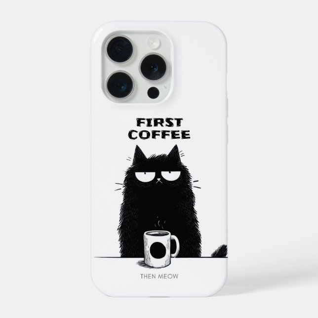 First Coffee Then Meow – Funny Cat Coffee Lover (Verso)
