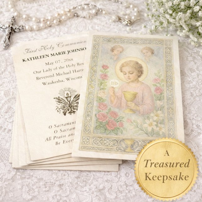 First  Communion Jesus Angels Floral  (Criador carregado)