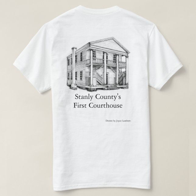 First Stanly County Courthouthouse - T-Shirt (Verso do Design)