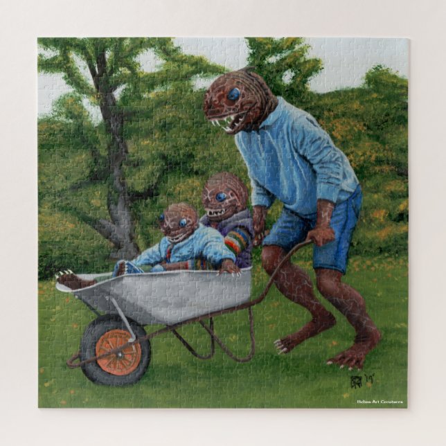 Fish Man Autumn Fantástico Art Large Quebra-cabeça (Vertical)