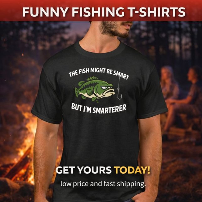 Fish Might Be Smart | Funny Fish  T-Shirt (Criador carregado)