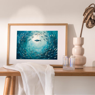 Fish Tornado Oil Painting Impressão