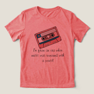 Fita cassete de T-shirt antiga era 1980 e 1990