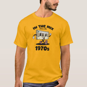 Fita Cassete Mista Retro dos Anos 70 - Camiseta