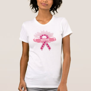 Fita cor-de-rosa do t-shirt da esperança