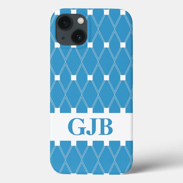 Fita de Argyle Azul com monograma (Verso)