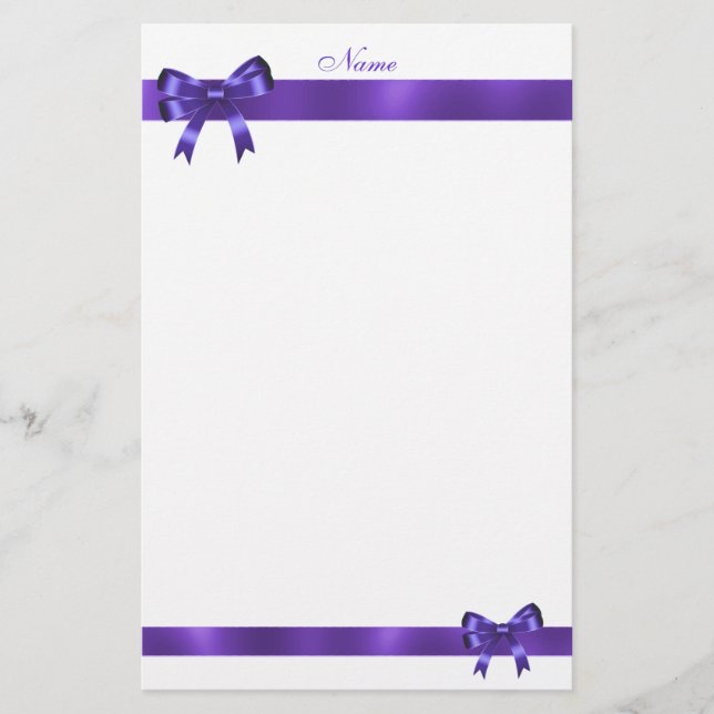 Fita de Laço Roxo de Papelaria (Frente)