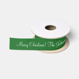 Fita de presente de Feliz Natal verde personalizad
