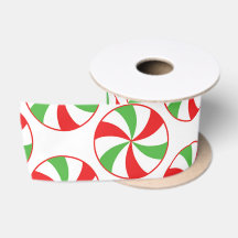 Fita de Presente de Natal Verde e Vermelha Cana de