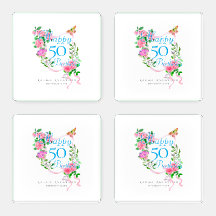 Fita de Rosa Rosa Aniversário de 50 anos 