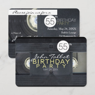 Fita de vídeo 2 VHS 55º Convite de aniversário