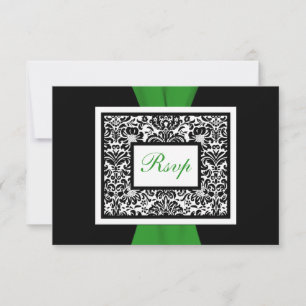 Fita Estampada Preto Branco Damasco Verde RSVP