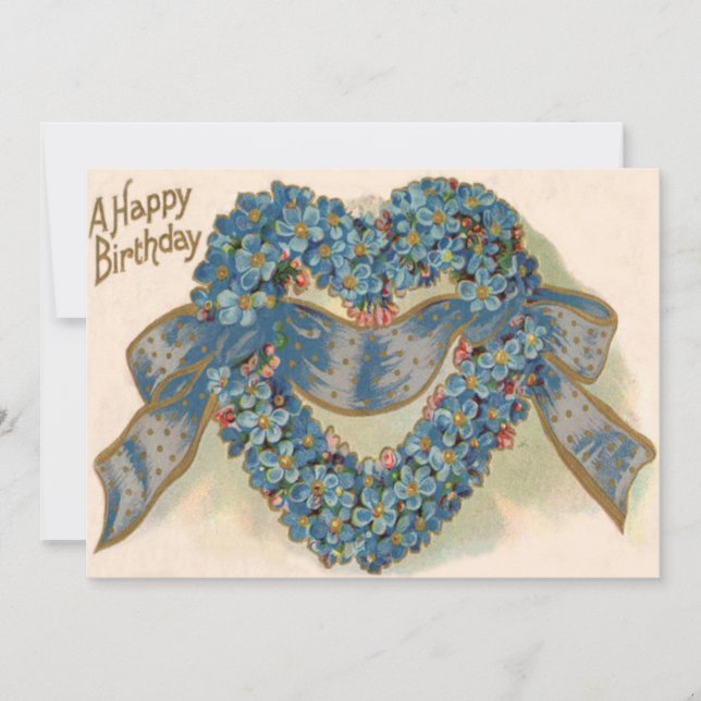 Fita Floral Não Me Esqueças Coração (Frente)