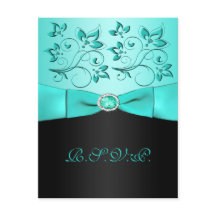 FITA IMPRESSA Aqua, Cartão de Resposta Floral Pret