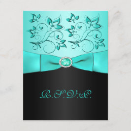 FITA IMPRESSA Aqua, Cartão de Resposta Floral Pret