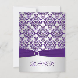 FITA IMPRESSA Cartão de Resposta Damask Roxo e Pra