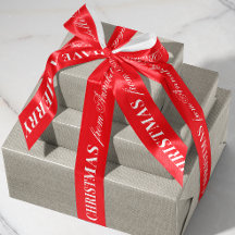 Fita Mista Vermelha e Branca de Feliz Natal Presen